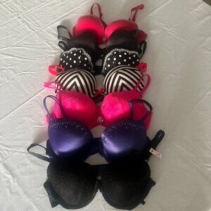 Lot of Victoria Secret Underwire Padded Bras, Very Sexy Push Up, Plunge